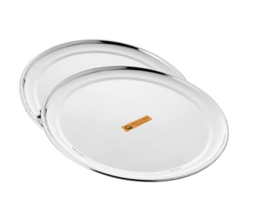 Shri & Sam Stainless Steel High Grade Shagun Dinner Plates - Image 3